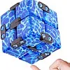 Infinity Cube, New Upgradedm Mini Infinity Cube Fidget Toy,Smooth Turn and Fast Play Infinite Cube for Adults/Kids,Killing Time and Anxiety Relief Reduction Educational Toys (blue white)