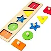First Jumbo Knob Wooden Shape Puzzles for Toddlers 1-3, Montessori Toys for 1-3 Year Old,Peg Shapes Puzzle Sorter Board for Baby Kids,Preschool Learning Toys,1 Year Old Boy Girl Birthday Gifts