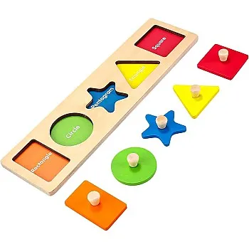 First Jumbo Knob Wooden Shape Puzzles for Toddlers 1-3, Montessori Toys for 1-3 Year Old,Peg Shapes Puzzle Sorter Board for Baby Kids,Preschool Learning Toys,1 Year Old Boy Girl Birthday Gifts