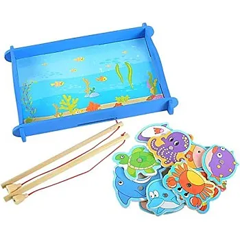 Educational Wooden Fishing Game to increase Concentration and Movement of Hands