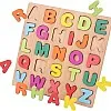 TMRBBesty Wooden Alphabet Puzzle Board ABC, Puzzle Letters, Capital Alphabet, Children from 2, Small Size Assorted colors