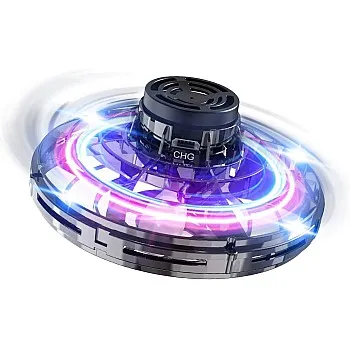 FLYNOVA Flying Toy, Hand Operated Drones Mini Drone Flying Ball Toys, Helicopter Toy with 360° Rotating and Luminous LED Lights for Children Adults Outdoor Fun (Black)