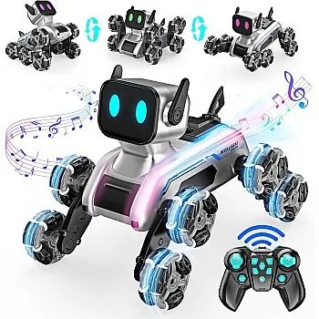 Roboter-Hundespielzeug für Jungen im Alter von 8–12 Jahren, 8WD ferngesteuertes Auto, 2,4 GHz Rc Auto mit Licht und Sound, Spielzeug Geschenke für 6 7 8 9 10 11 12 Jahre alte Jungen