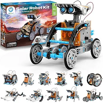 Sillbird STEM 13-in-1 Education Solar Robot Toys -190 Pieces DIY Building Science Experiment Kit for Kids Aged 8-10 and Older,Solar Powered by The Sun