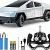 TOYS LAND 1:24 Scale RC Car Toy for Kids, All-Terrain Remote Control Pickup Truck with LED Lights, 2 Rechargeable Batteries Futuristic Car, Birthday Gifts for Boys and Girls Aged 3-8