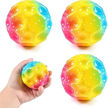 Next Store 3 Pack Moon Balls 66mm High Jump Rubber Ball, Space, Rubber, Loud Moon, Bounce, High Jump.