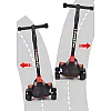 COOLBABY Kid's scooter 3 wheels Big pedal Foldable scooter with music, height-adjustable PU with LED light wheels, best for gifts for children from 3 to 12,red