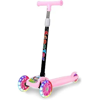 3-Wheels Scooter | Adjustable Height | LED Light |Toddler Pedal for Girls and Boys,Folding Kids Scooter with Flashing Wheels for Ages 2-12