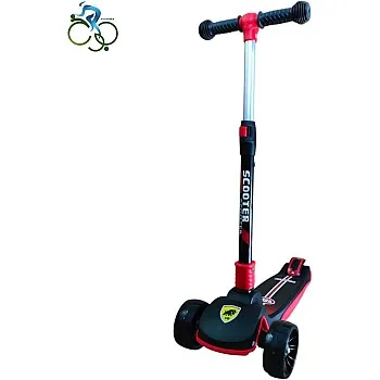 Abo Elgoukh Kids’ 3-Wheel Foldable Scooter with Light-Up Wheels - Adjustable Height, Lean-to-Steer System, Safe & Durable