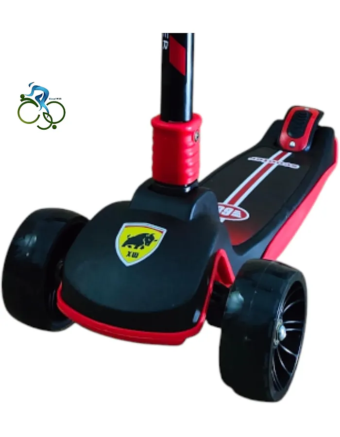 Abo Elgoukh Kids’ 3-Wheel Foldable Scooter with Light-Up Wheels - Adjustable Height, Lean-to-Steer System, Safe & Durable