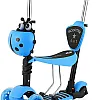 Dripex 5-in-1 Kids Scooter Toddler Scooter with Flashing Led Light Up Wheels 3 Wheels Kick Scooter with Adjustable Handlebar Removable Seat and Push Handle