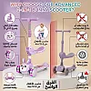 سكوتر أطفال 3 عجلات بتصميم أرنب لطيف، مزيد بمقعد قابل للطي،مع موسيقى وإضاءة جانبية- سكوتر 2 في 1 للأطفال من سن 2 إلى 12 سنة للأولاد والبنات تو