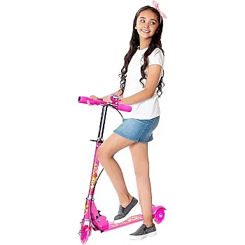 Ozoy Road Runner Kick Scooter for Kids Ages 3-14 Years Old Boy Girl with 3 Wheel LED Lights, Adjustable Level Handlebar & Foldable Design & Lean-to-Steer
