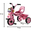 Tricycle with Cartoon Face, Lights & Music – Baby Cycle with Back Basket, 3-Wheel Ride-On for Boys & Girls Ages 2 to 5 (pink) BY HAPPY KIDDO