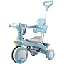 4 in 1 Multifunctional Kids Tricycle with Push Handle for Parents, Ride on Cart Turns into Independent Balance Bike with Music and LED Light, Adjustable Safe Design for Ages 1-6_HAPPY_KIDDO (BLUE)