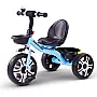 BAYBEE Coaster Tricycle for Kids, 2-5 Years, Blue, Unisex, 54 cm x 36 cm x 36 cm, 25 KG Max Weight, Smart Plug n Play, Front & Rear Storage Baskets, Quiet Ride Tires, Nonslip Handle, Ideal First Ride