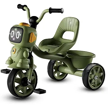 Tricycle for Kids, Baby Cycle with Light and Music, Kids Tricycle with Back Storage Basket & 3 Wheels, Baby Cycle Bike For 2 to 5 Years Boys Girls (green)