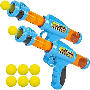 Wonka ArtCreativity Foam Ball Launchers Pump Action Shooting Toy Blasters with 12 Balls for Kids Set of 2 Pieces - Multi Color