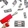 Wonka Willingfun Money Gun, Make it Rain Gun, Confetti Cannon, Money Gun Cash Shooter, Money Gun with 100 pcs Prop Money