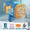 132 Hole Bubble Machine, Bubble Bazooka Gatling Gun Toys for Kids Adults, Summer Outdoors Party Activity, Easter, Birthday Gift (Blue)