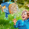 132 Hole Bubble Machine, Bubble Bazooka Gatling Gun Toys for Kids Adults, Summer Outdoors Party Activity, Easter, Birthday Gift (Blue)