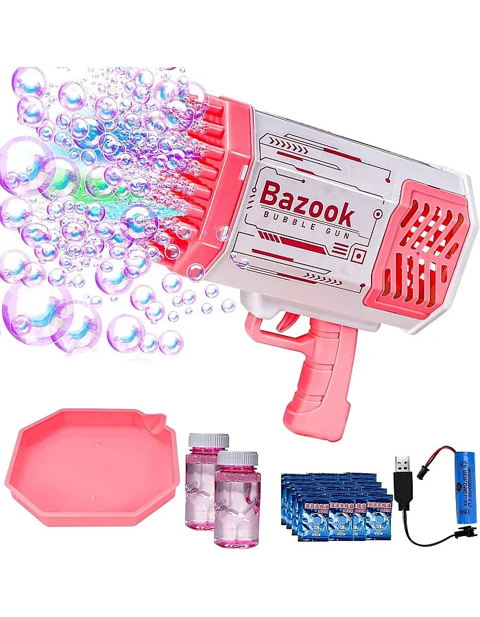 Bubble Gun, Bazooka Bubble Gun, 69 Hole Bubble Gun with 20 Packs of Bubble Solution, Bubble Launcher Children's Toys Gifts for Adults Children Playing and Indoor Outdoor Party Wedding