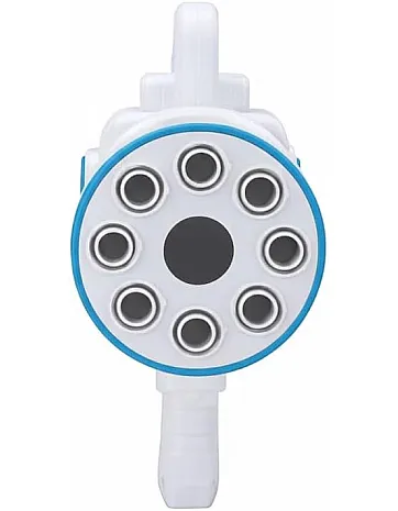 Egypt Hub | Gatling Bubble Toy Gun with Tripod Stand | White & Blue | 8-Hole Automatic Bubble Blower | Kids Outdoor Toy