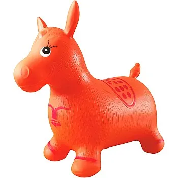 AppleRound Horse Bouncer with Hand Pump, Inflatable Space Hopper, Ride-on Bouncy Animal