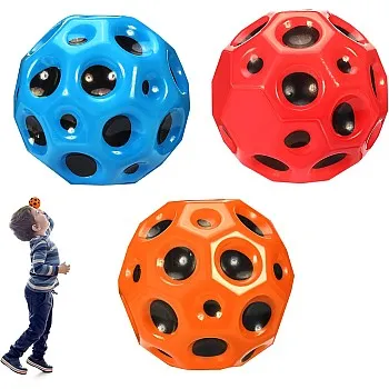 Mkitnvy Pack of 3 Jump Balls, 7 cm Jumps Rubber Ball, Moon Space Ball, Mini Bouncing Ball Toy, Planet Bouncing Balls, A Popping Sound, Bounce Ball, Bouncing Ball for Children, Party Gift