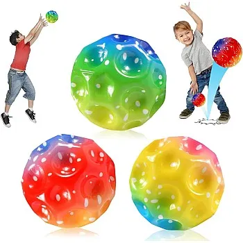 Moon Ball, Pack of 3 High Jumps Rubber Ball, Space Ball, Moonball, Planet Bouncing Balls, 7 cm Flunky Ball, Bounce Ball for Children, High Bounce Hole Ball, Lava Ball, Party Gifts for