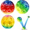 Pack of 4 Moon Ball, Moon Ball, High Jumping Rubber Ball, Astro Jump Ball, Space Ball, Moonball, Mini Bouncing Ball Toy, Bouncy Balls for Kids, Party Gift (Iridescent Colours)