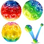 Pack of 4 Moon Ball, Moon Ball, High Jumping Rubber Ball, Astro Jump Ball, Space Ball, Moonball, Mini Bouncing Ball Toy, Bouncy Balls for Kids, Party Gift (Iridescent Colours)
