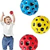 ZUOQIANG Moon Ball, 3 Pieces Bouncing Ball for Children, Space Ball, Super Bouncy Space Ball, Decompression Suitable for Birthday Party Favors (Red+Blue+Yellow)