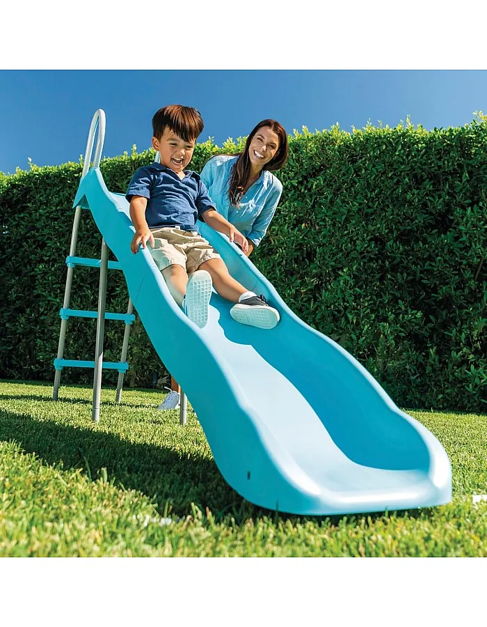 Intex 2.44M Freestanding Slide | Durable Outdoor Play Slide for Kids | Sturdy & Safe Backyard Fun | Easy Assembly (2.51m x 84cm x 1.47m)
