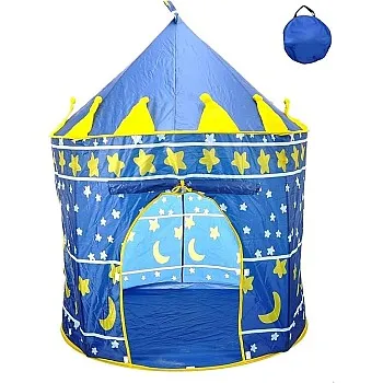 KIDSZONE Castle Play Tent – Foldable Indoor & Outdoor Princess/Prince Playhouse, Portable Pop-Up Tent for Children with Carry Bag (Blue)