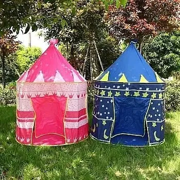Palace Tent Spacious pyramid castle design (sleeps 2-3 children)Includes a stylish handbag for storage and travelEasy to fold and set up – at home or in the gardenDimensions: Height 135 cm x Width 105