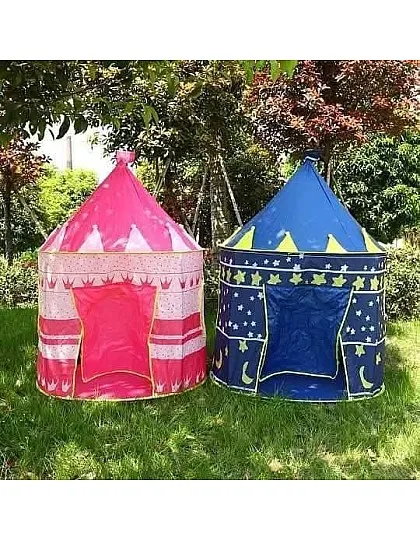خيمة قصر بتصميم قلعة هرمية واسعة (تتسع لـ2-3 أطفال) تتضمن شنطة يد أنيقة للتخزين والسفر، سهلة الطي والتركيب - في المنزل أو في الحديقة، الأبعا