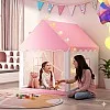 قلعة الأميرة الوردية للأطفال - خيمة لعب منزلية كبيرة بتصميم "بيت الأحلام" - مزودة بنوافذ وستائر - هدية مثالية للبنات لتزيين الغرفة