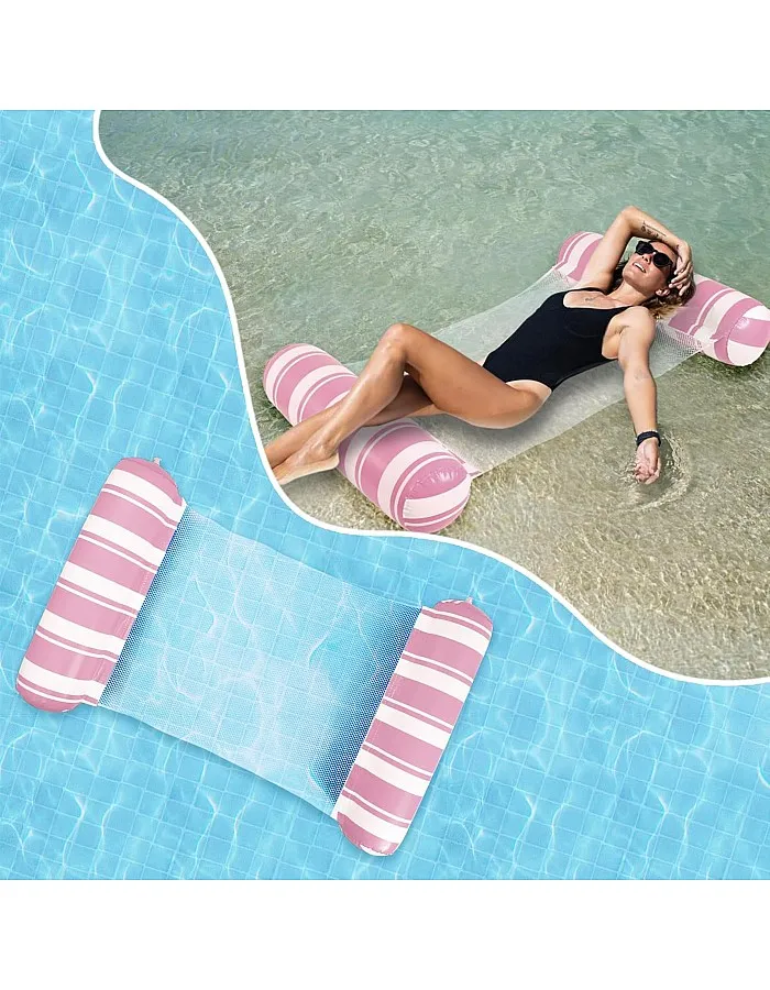 1 Pack Pool Float 4-in-1 Water Hammock,Saddle, Drifter,Lounger Inflatable Pool Floats for Adults Fun Swimming Pool, Beach, Outdoor Pool Chair