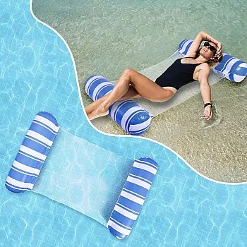 1 Pack Pool Float 4-in-1 Water Hammock,Saddle, Drifter,Lounger Inflatable Pool Floats for Adults Fun Swimming Pool, Beach, Outdoor Pool Chair