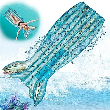 CIYIN Mermaid Air Mattresses Pool Adults and Children, Inflatable Pool Air Mattress, PVC Pool Inflatable Air Mattress, Inflatable Pool Chair for Hawaiian Party, Summer, Water Feature