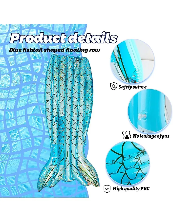 CIYIN Mermaid Air Mattresses Pool Adults and Children, Inflatable Pool Air Mattress, PVC Pool Inflatable Air Mattress, Inflatable Pool Chair for Hawaiian Party, Summer, Water Feature