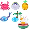 Inflatable Drink Holders, Floats Drinking Cup Holders, Drink Floaties Funny Pool Drink Floats, Inflatable Floating Cup Coasters for Drink, Beverage Swimming Pool Party Toys Supplies (6Pcs)