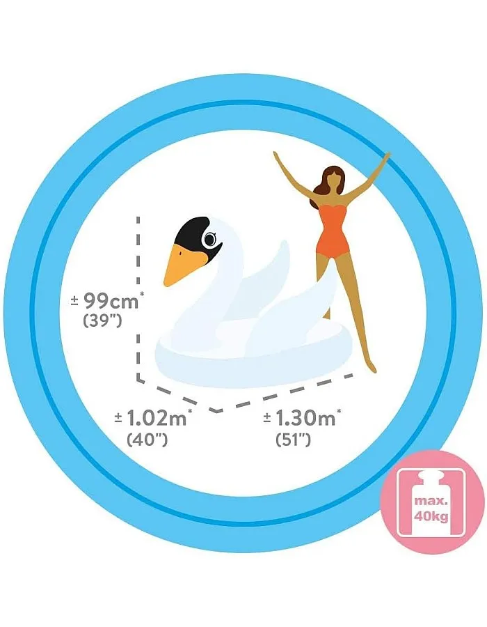 عوامة حوض سباحة قابل للنفخ من انتيكس، 57557، 1.02 × 1.02 متر، أبيض