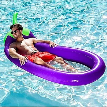 Water Hammock eggplant, eggplant Inflatable Swimming Rafts, Water Swimming Pool Float Hammock, Water Lounge Chair Drifter for Beach Floaty Party Inflatable Hammock for Adult