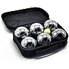 Generic Bocce Ball Set, 6 Balls (73mm, 720g Each), 1 Wooden Ball, 1 Spacer Gauge, Premium Carrying Bag, for Outdoor, Beach