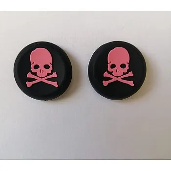 Pack of 2pc Soft Silicone Thumb Grip Stick Cap Cover Controller KeyCaps Grips For PS3, PS4,Xbox360, Xbox One & Xbox Series X S (Pink Skulls)