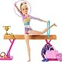 Barbie Gymnastics Playset With Blonde Fashion Doll, Balance Beam, 10+ Accessories & Flip Feature