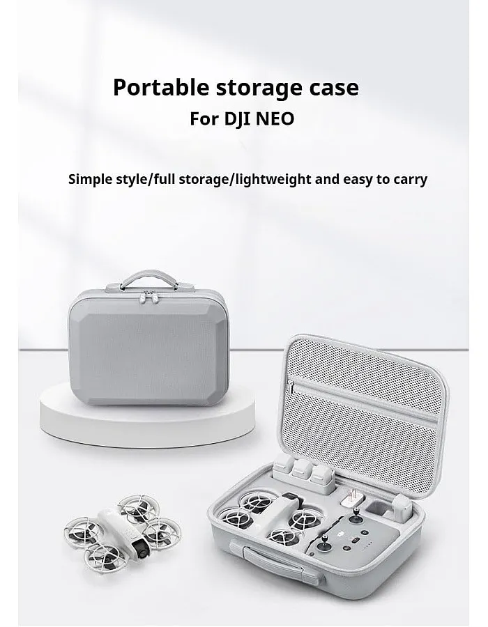 Hard Carrying Case For DJI Neo Fly More Combo, Portable Travel Hard Case Made of PU Leather, Waterproof, Shock-Resistant Storage Case Bag for DJI NEO Drone & Accessories