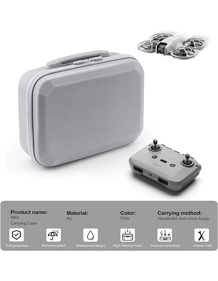 eWINNER Multifunctional Carrying Case for DJI NEO/Portable PU Storage Protective Bag for DJI Neo Fly More Combo Accessories/Holds RC-N3 Remote Controller/Neo Intelligent Flight Battery & Accessories
